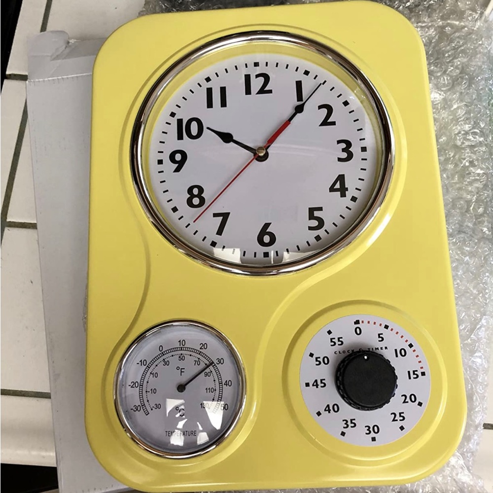 New Large Mid Century Modern Vintage Style Clock